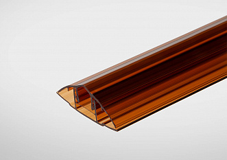 Профиль разъемный соединительный для поликарбоната 6-10 янтарный 3 м