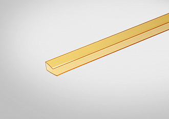 Профиль торцевой для поликарбоната 6мм желтый 2,1м