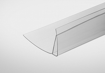 Профиль пристенный для поликарбоната Полигаль Практичный прозрачный 4-6мм, 6м