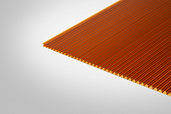 Сотовый поликарбонат Полигаль Практичный 8,0 мм 2100x6000 мм янтарный 40% Комфорт