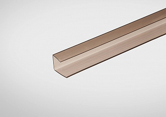 Профиль торцевой для поликарбоната 8мм бронзовый 2,1м Практичный