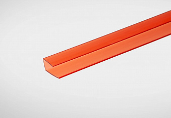 Профиль торцевой для поликарбоната 8мм красный 2,1м