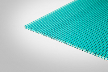 Сотовый поликарбонат КОЛИБРИ 6,0 мм 2100x6000 мм бирюзовый 52%
