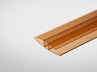 Профиль неразъемный соединительный для поликарбоната 6мм янтарный 6м Практичный